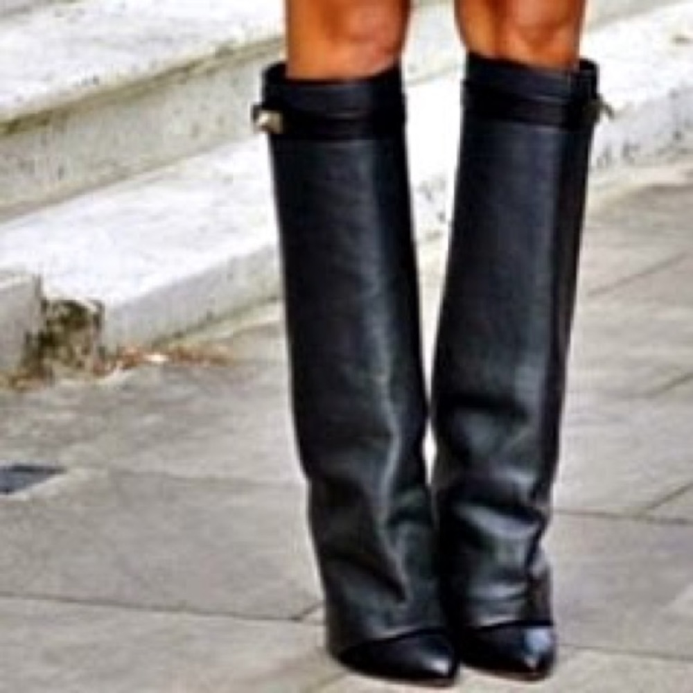 GIVENCHY shark tooth WEDGE knee boot